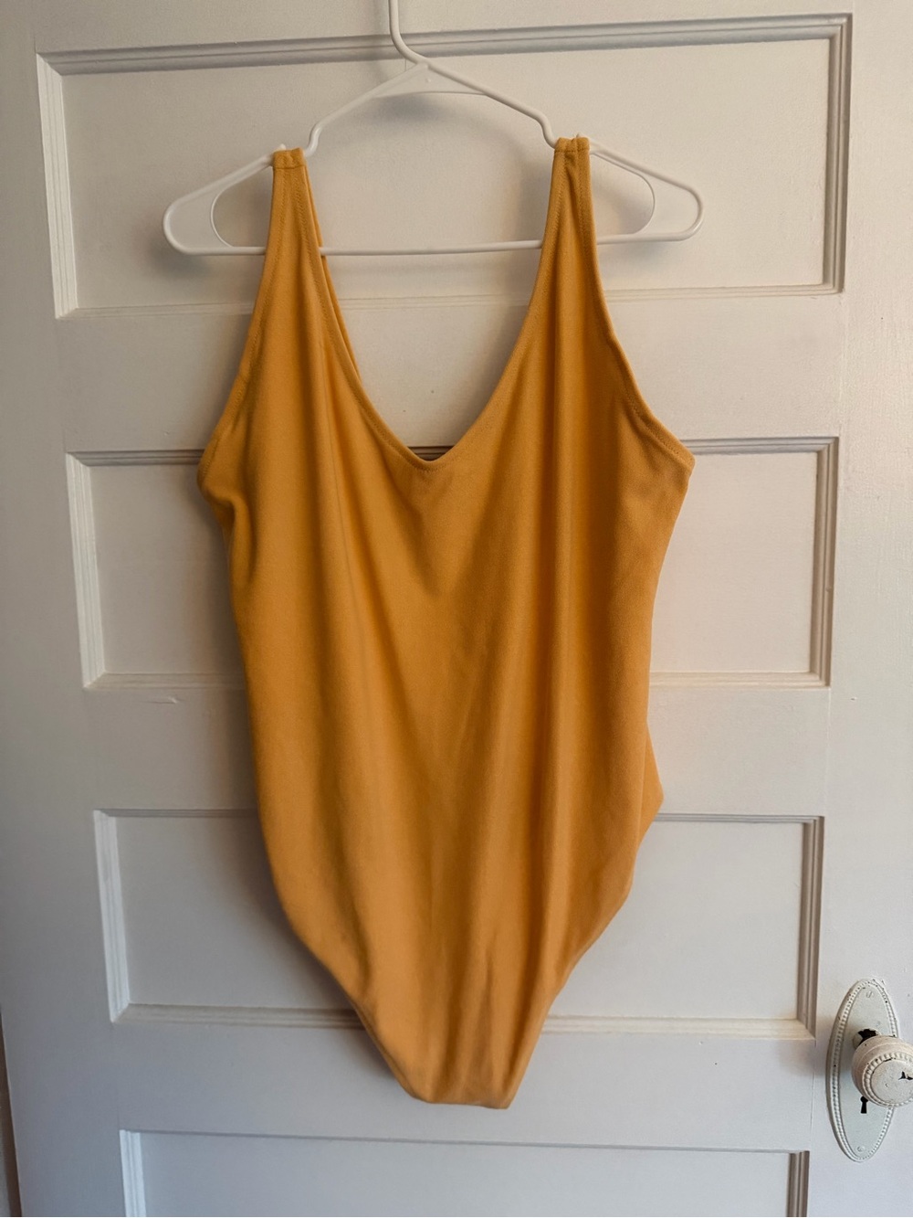Women’s plus size One-Piece Swimsuit - Mustard Yellow